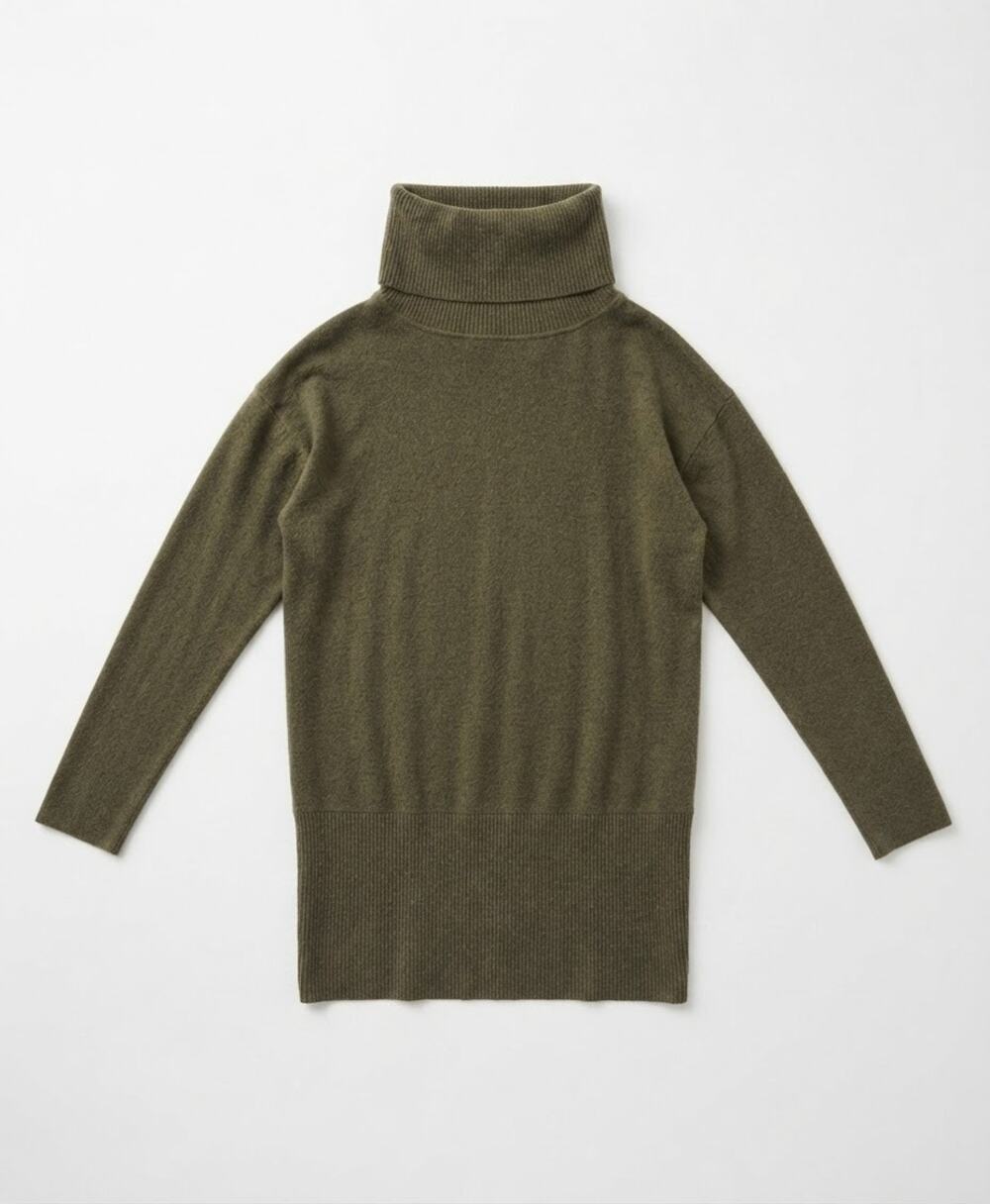 WHITE HOUSE BLACK MARKET Women Olive Green Cowl Neck Sweater Size XXS Tunics